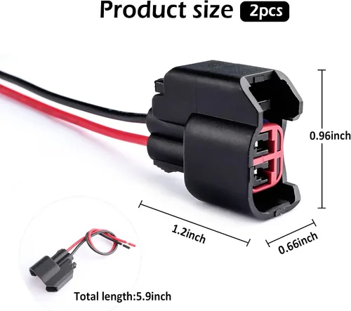 Miniatura 2 de 2 conectores de inyectores de combustible EV6, conector indispensable para reemplazo de inyector de combustible, conector de inyector de combustible