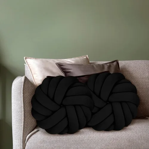 Miniatura 6 de Fumete 2 Piezas Almohadas de Nudo Redondas de 14 Pulgadas Almohada de Bola de Nudo de Felpa Suave para Lanzar Hecha a Mano Anudada Cojín Decorativo
