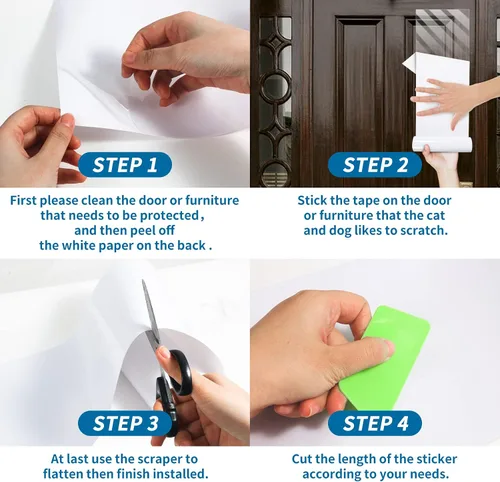 Miniatura 3 de Protector de puerta contra arañazos de perros, protector de garra de puerta flexible transparente y resistente, protector antiarañazos para muebles