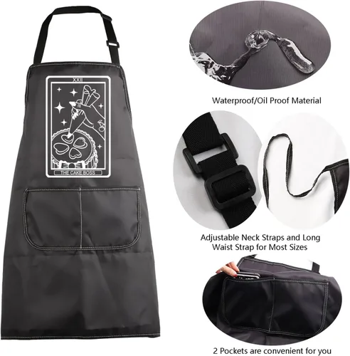 Miniatura 5 de MBMSO Boss Baker Gifts - Delantal para hornear con el jefe de pastelería, regalos de panadería, delantal para pastelería, delantal de chef