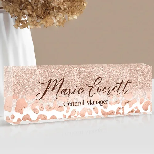 Placa de Nombre Personalizada para Escritorio | Placa de Nombre de Escritorio Personalizada | Regalos Personalizados de Apreciación para Jefe y