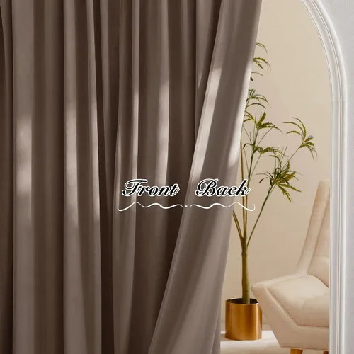 Miniatura 6 de Pony Dance Cortinas de terciopelo champán para oscurecer la habitación, 96 pulgadas, suaves, clásicas, sólidas, con aislamiento térmico, para sala