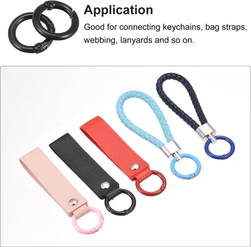 Miniatura 5 de uxcell Anillos redondos de resorte, hebilla de gatillo para bolsos, monederos, llavero
