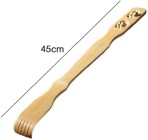 Miniatura 5 de Rascador de espalda de bambú para cuerpo de madera, masajeador manual de mango largo para cuello y hombro trasero