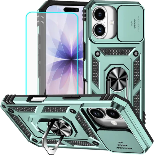 Miniatura 20 de HNHYGETE Funda para iPhone XR con protector de pantalla HD: [grado militar de 20 pies probada en caídas] Funda protectora para cámara deslizante a