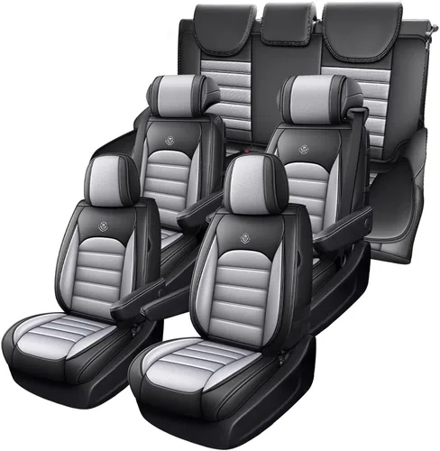 JOJ Funda de asiento de automóvil para Ford Expedition 2007-2026, fundas de asiento de automóvil impermeables de cuero, juego completo, protector de