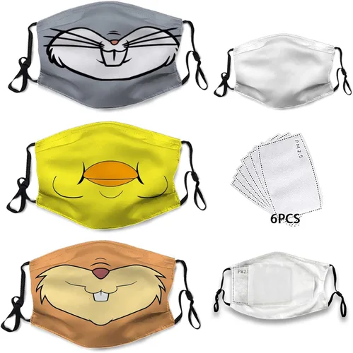 Miniatura 7 de Juego de 3 mascarillas de Navidad para hombres y mujeres, máscara de anime lavable, repetible, ajustable, para niños, adultos, pasamontañas, F