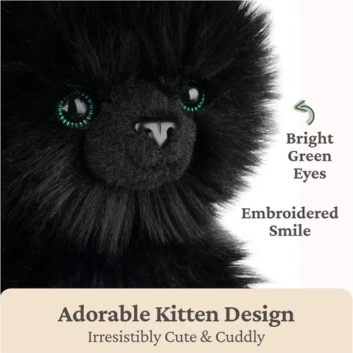 Miniatura 3 de GUND Xavier Gatito de Peluche, Animal de Peluche de Gato Premium para Edades de 1 Año en Adelante, Negro, 9 Pulgadas
