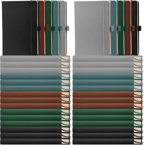 Miniatura 18 de Laumoi Paquete de 40 cuadernos de bolsillo, tamaño A6, mini diario de tapa dura, cuadernos forrados de cuero PU de 3.5 x 5.5 pulgadas, bloc de notas