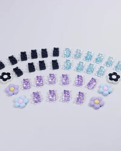 Miniatura 5 de Gummy Bears - Dijes para zapatos, cadena de oso, margarita, flores, decoración de zapatos para mujeres, niñas, niños, regalos de fiesta