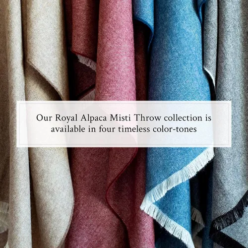 Miniatura 9 de Tejido de espiga de lana de alpaca 100% bebé - Manta de producción limitada de origen ético más cálida que la lana - Manta decorativa cómoda