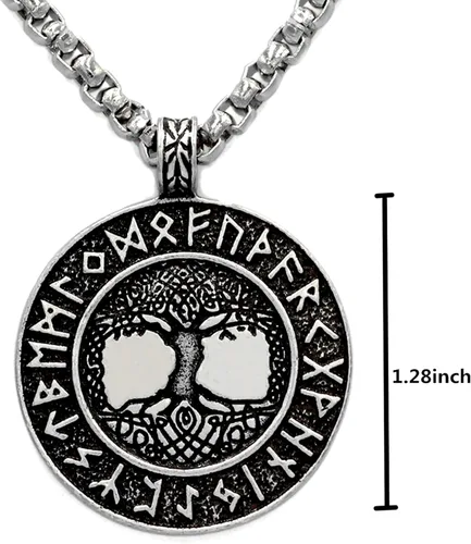 Miniatura 5 de Collar vikingo para hombre, flecha nórdica, lobo, cuervo, brújula, amuleto, joyería vikinga, collar de runa, regalo para hombres y mujeres