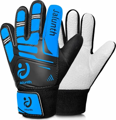 Jalunth Guantes de portero de fútbol para niños y jóvenes, guantes de portero de campo para niños y niñas, guantes de entrenamiento con agarre para