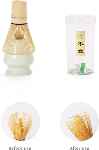Miniatura 7 de TANG PIN Juego de matcha – Tazón de matcha con boquilla y batidor, 15 onzas, cuchara de matcha, soporte para batidor de matcha (soporte de Chasen)