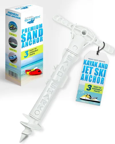 Miniatura 13 de SandShark - Anclaje para barco deportivo y anclaje para moto acuática. Poste de anclaje de agua poco profunda para barco y PWC. Kit de anclaje