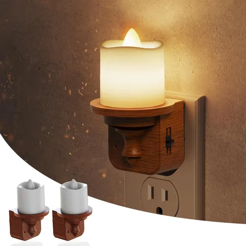 Miniatura 13 de L LOHAS LED - Luz de noche en forma de vela sin llama, luz nocturna enchufable, sensor de crepúsculo a amanecer regulable con rotación de 350°