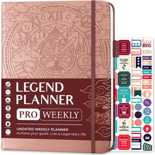 Miniatura 10 de Legend Planner PRO - Agenda semanal y mensual de lujo para aumentar la productividad y alcanzar tus objetivos. Cuaderno organizador de gestión