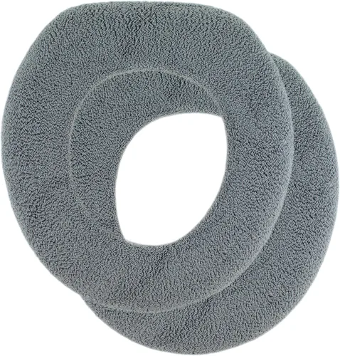 Funda suave para asiento de inodoro, calentador de asiento de inodoro de tela gruesa y afelpada para asientos de inodoro redondos y alargados de 14