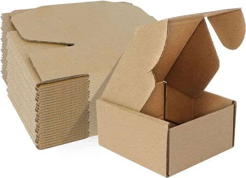 Miniatura 11 de MEBRUDY Cajas de envío de 4 x 4 x 2 pulgadas, paquete de 100 unidades, pequeñas cajas de cartón corrugado para enviar por correo, embalaje de Marrón