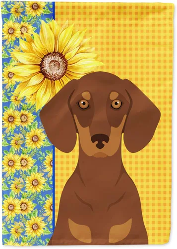 Miniatura 328 de Caroline's Treasures WDK5331CHF - Bandera de verano con diseño de girasoles rojos y blancos, manga grande, para porche, para colgar en la pared