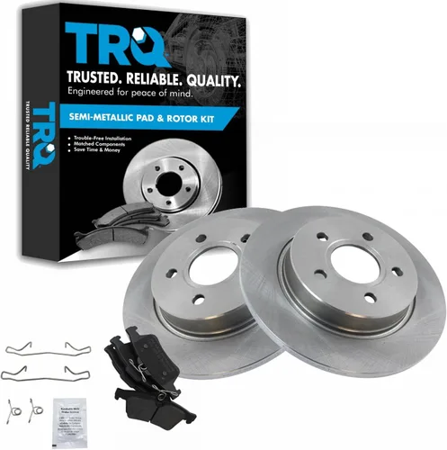 Miniatura 171 de TRQ Juego de pastillas de freno semimetálicas traseras y rotores compatibles con Chevrolet Trailblazer 02-06 Trailblazer EXT 04-06 SSR 02-07 GMC