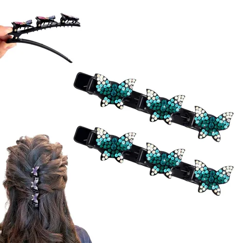 Miniatura 16 de Pinzas para el cabello trenzadas con piedra de cristal brillante para mujeres y niñas, pinzas para el cabello con diamantes de imitación 2025