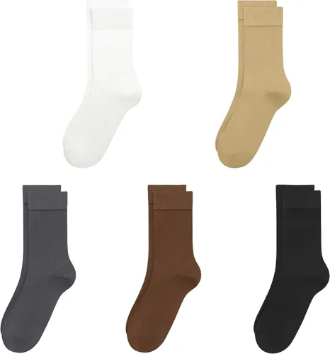 Miniatura 16 de SERISIMPLE Calcetines de bambú de viscosa para niños, calcetines escolares antiolor para niños y niñas, uniforme, ligeros, con costuras planas, 5