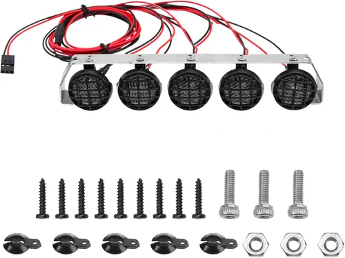 Kit de barra de luz para techo de coche RC 1/10 compatible con Traxxas TRX-4 Axial SCX10 90046 RC4WD D90 CC01 RedCat Gen8 1/10 1/12 RC Crawler Truck