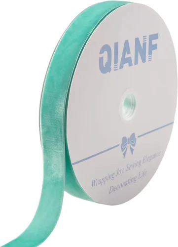 Miniatura 62 de QIANF Cinta de terciopelo, carrete de 1 1/2 pulgadas por 25 yardas (rojo)