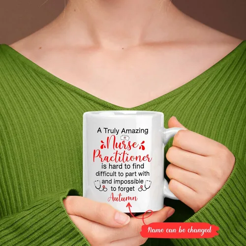 Miniatura 2 de Taza de enfermera practicante con nombre personalizado, regalo NP, taza de café para estudiante de enfermería, regalo médico personalizado