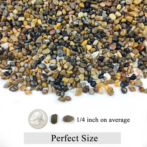 Miniatura 7 de FANTIAN 2 libras de grava para acuario, grava de guisante de 1/4 pulgada para pecera, piedras decorativas de río para plantas suculentas, jarrón