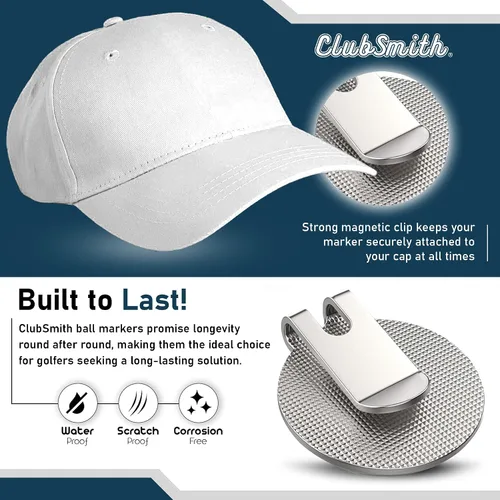 Miniatura 6 de ClubSmith® Lucky - Marcador de pelota de golf con clip magnético para sombrero, trébol irlandés y trébol, marca de alineación premium, accesorios