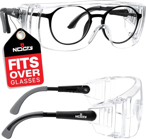 Miniatura 8 de NoCry Gafas de Seguridad Tintadas Sobre Anteojos para Hombres y Mujeres con Lentes Envolventes Antiarañazos — Certificadas UV400 y ANSI Z87