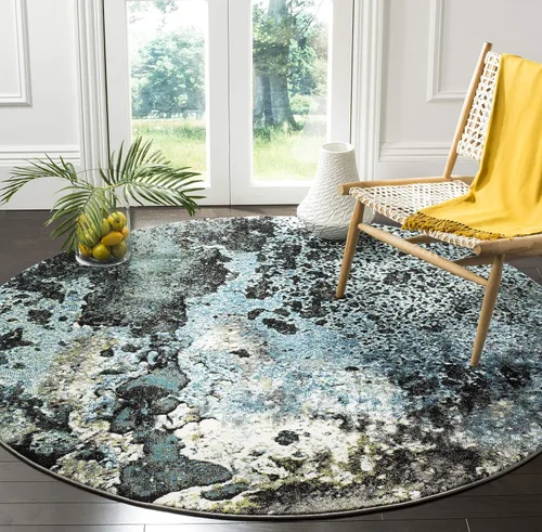 Miniatura 13 de SAFAVIEH Glacier Collection GLA124U - Alfombra moderna abstracta que no desprende pelusa, para sala de estar y dormitorio, 2 pies 3 pulgadas x 4