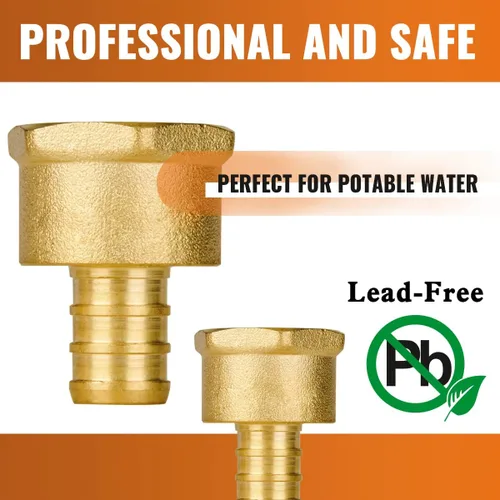 Miniatura 5 de SUNGATOR Paquete de 2 accesorios de latón PEX de 1" a 1" hembra NPT, certificados por