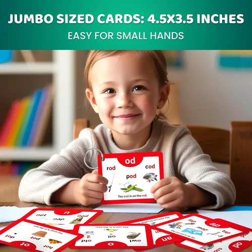 Miniatura 5 de QUOKKA Tarjetas flash CVC del alfabeto inglés, juego de aprender a leer para niños de 3 a 5 y 4 a 8 años, tarjetas fonéticas para niños de 2 a 4
