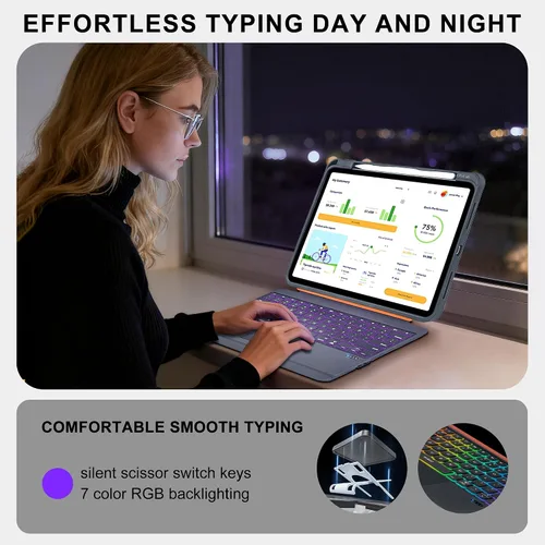 Miniatura 5 de WIWU Funda con teclado para iPad Pro de 11 pulgadas M5/M4 2025/2024, color negro