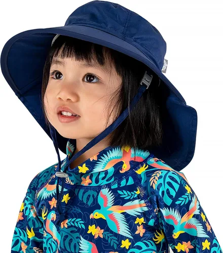 Miniatura 4 de JAN & JUL Sombrero de sol Xplorer de algodón ajustable para niños 50+ UPF