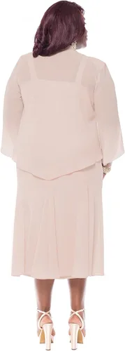 Miniatura 2 de R&M Richards - Vestido de gasa con cuentas para mujer