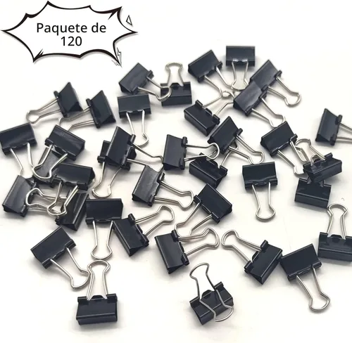 Miniatura 6 de Paquete de 120 mini clips para carpeta, clips negros para carpeta, clips de papel pequeños de 0.591 in 5/8 pulgadas. Clips de oficina