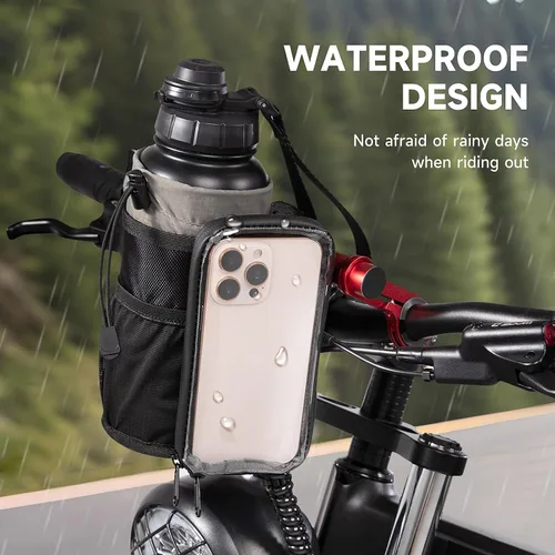 Miniatura 7 de Soporte para Botella de Agua de Bicicleta con Montura Se Ajusta a Motocicletas, Carrito de Bebé, Patinetas, Sillas de Ruedas Bolsa de Teléfono