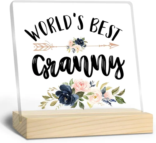 Miniatura 8 de Regalo de Grammy, regalos para abuela, placa acrílica del mejor Grammy del mundo, regalos para la mejor abuela, regalos de abuela para cumpleaños