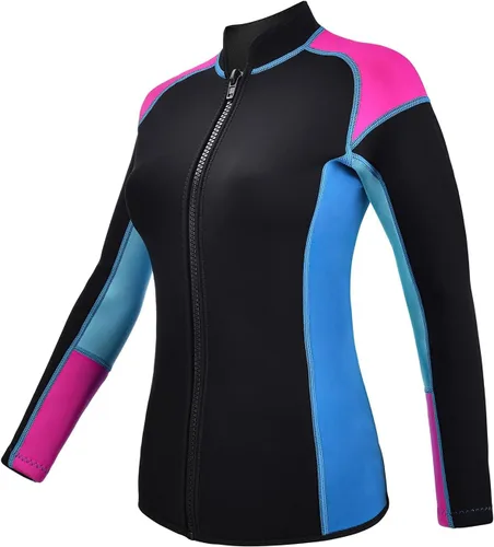 Miniatura 11 de Wetsuits Top Jacket Women Men 2mm Neoprene Long Sleeve Shirt Front Zipper Vest Wet Suit Keep Warm for Adult Youth Diving Surfing Swimming Water