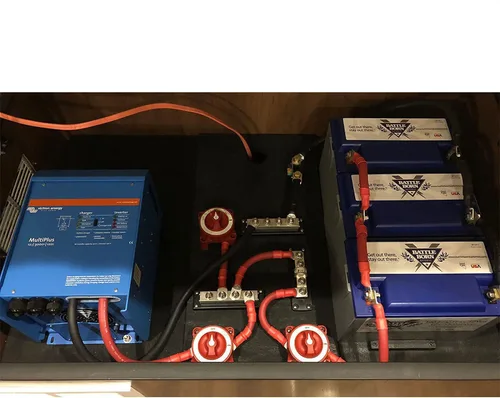 Miniatura 7 de Cable de batería 6AWG de 12 pulgadas, juego de cables inversores de alimentación de batería con terminales de orejetas de 3/8", calibre 6 x 12
