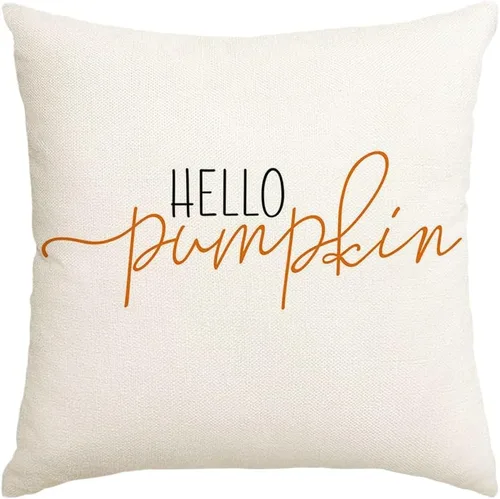 Miniatura 14 de RABUSOFA Fundas de Almohada de Otoño 18x18 Pulgadas, Almohadas Decorativas de Otoño Hello Pumpkin, Funda de Cojín para Exteriores de Acción