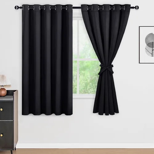 Miniatura 107 de DWCN Cortinas 100% opacas de 84 pulgadas de largo para dormitorio con forro negro, paneles de cortina de ventana de doble capa con aislamiento Azul