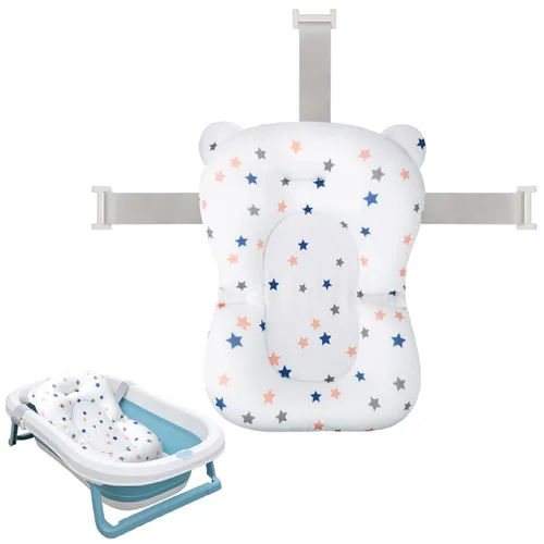 Miniatura 12 de Colorlife Asiento de Baño para Bebé con Malla de Apoyo, Asiento de Baño para Bebé, Ajustable, Cómodo, Antideslizante, Malla de Ducha de Cinco Puntos