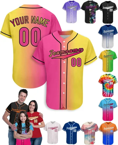 Miniatura 40 de Camiseta de béisbol personalizada para hombres, mujeres y niños con nombre, número y logotipo, camisetas de sóftbol personalizadas, S-4XL