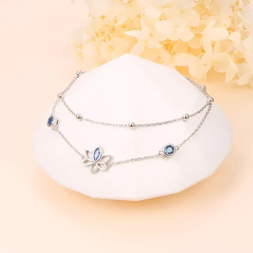 Miniatura 5 de YinShan Tobillera de plata de ley S925 ajustable para mujer