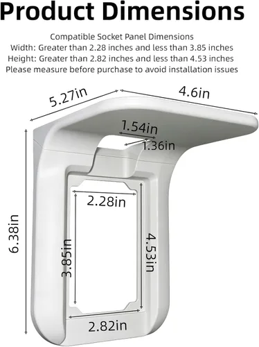 Miniatura 3 de Outlet Shelf, Bathroom Wall Holder with Built-in Cable Management, Wall Organizer for Smart Home Decor Space Saving Electric Toothbrush Use as Echo